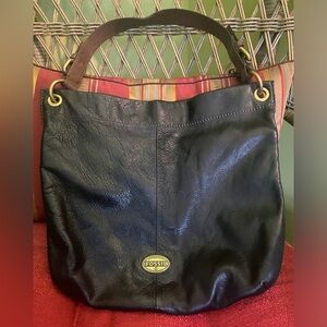 FINAL PRICE Fossil Black Leather Shoulder Bag.